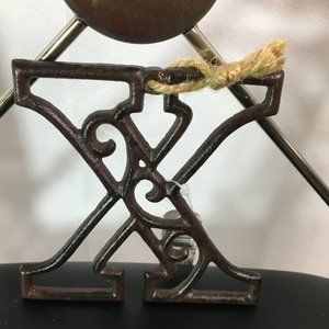 new ART MINDS BROWN  IRON LETTER X wall decor sign